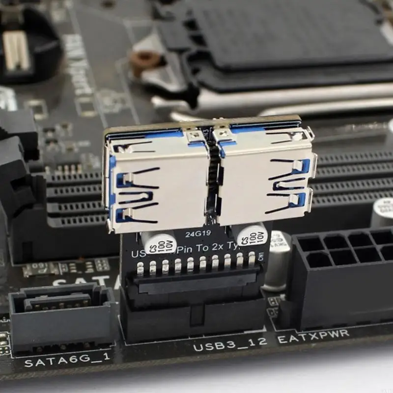 19Pin to Double USB Adapter Conector USB Connectors Motherboards 19/20pin to USB3.0 