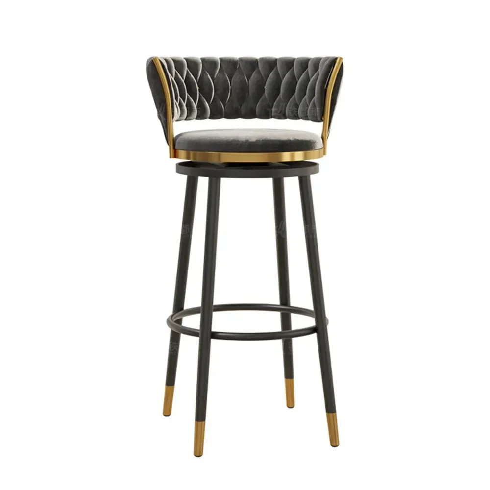 

Midcentury Metal Bar Chair Luxury Designer Hotel Kitchen High Chairs Luxury Live Room Tabourets De Bar Interior Decorations