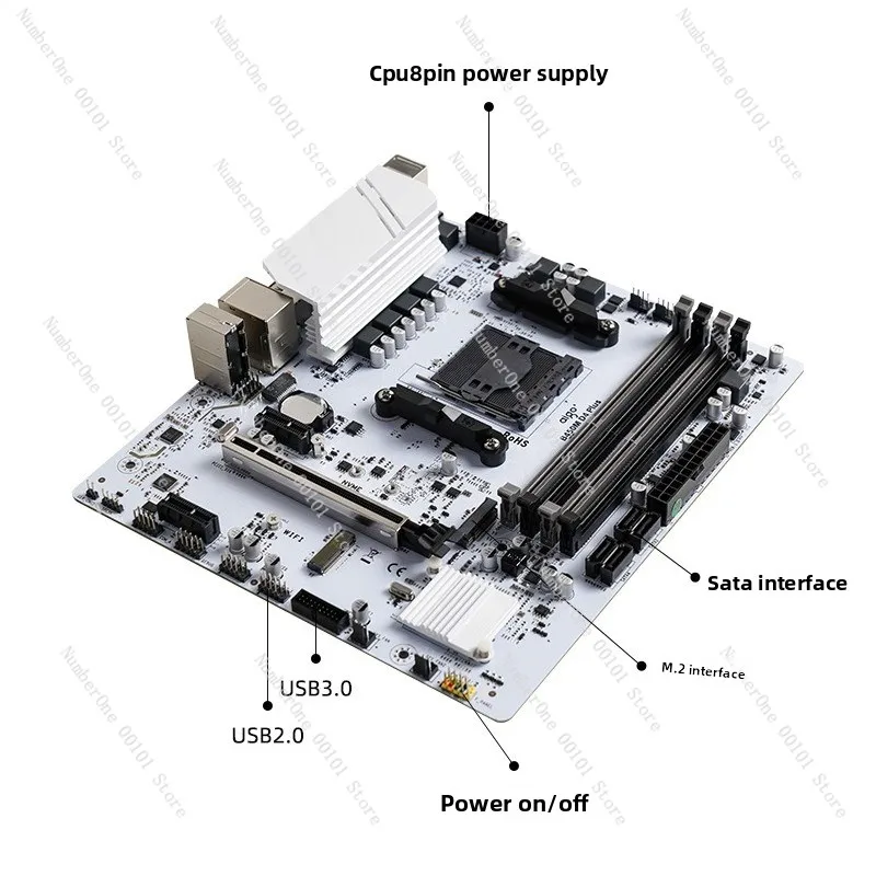 B450 PLUS DDR4 لعبة اللوحة الرئيسية الجديدة تصميم الكمبيوتر الرياضي الإلكتروني يدعم جيل AM4 12345
