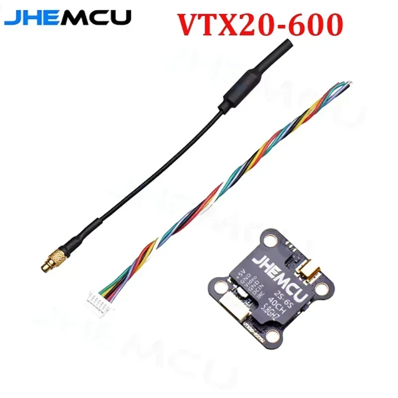 

JHEMCU VTX20-600 FPV 5.8G 7-26V 0MW/200/400/600/40CH Transmitter VTX for RC Models Long Range FPV Racing Drone Frame