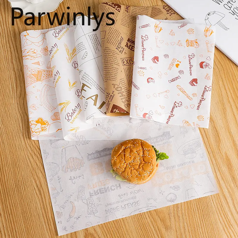 

100-300 PCS Cake Roll Oil Proof Paper Pastry Baking Tray Wrapping Package BBQ Plate Sandwich Burger Hamburger Food Wholesale