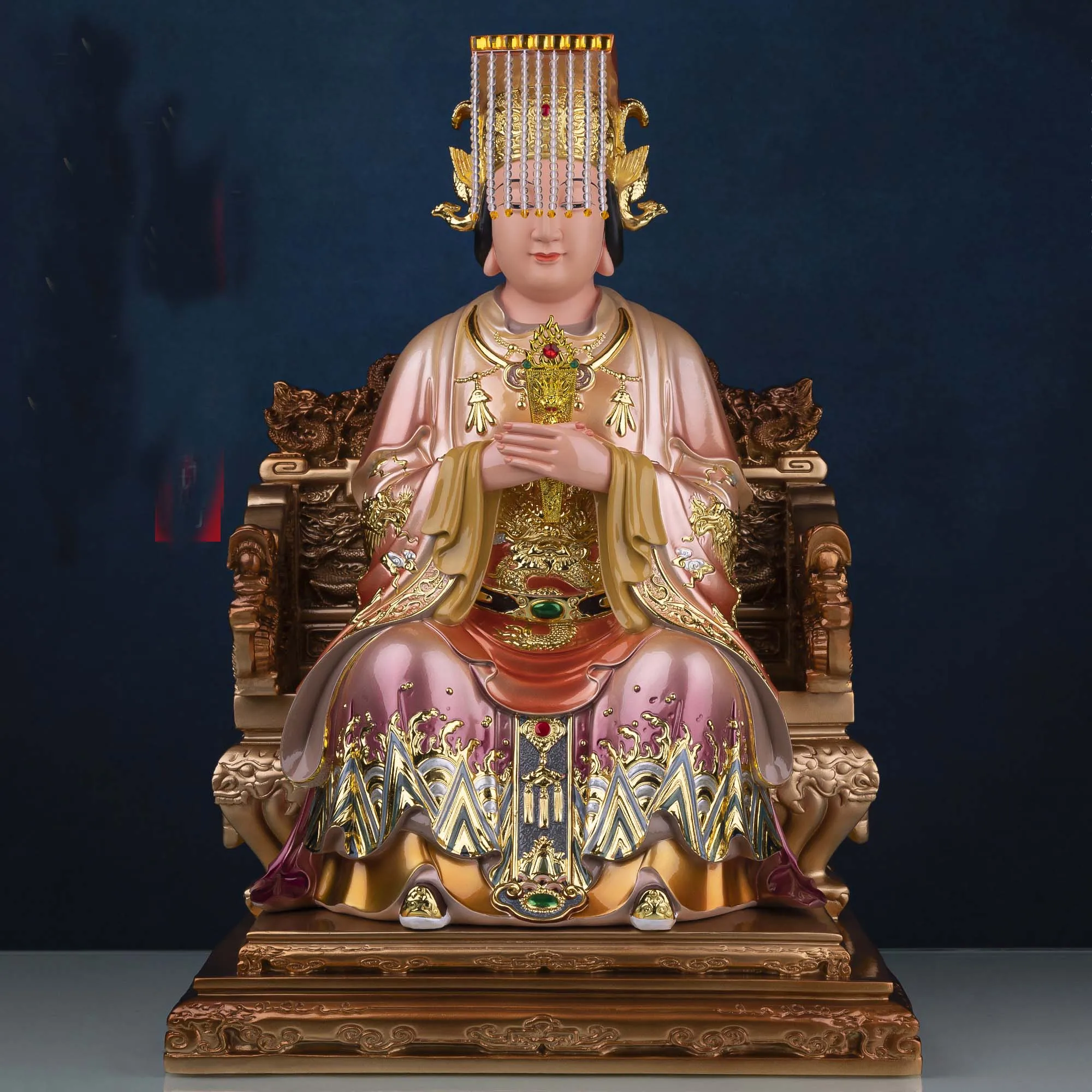 Southeast Asia Buddhism HOME temple High grade Goddess MAZU GUAN YI Patron saint Buddha statue bless safety good luck