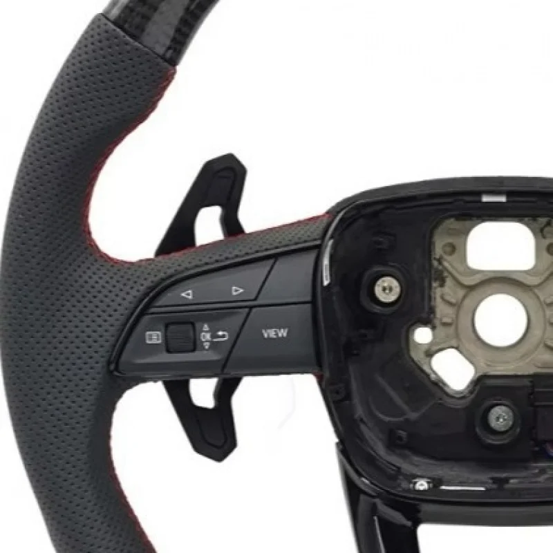 For Audi's new carbon fiber sports steering wheel, genuine leather with multi-function buttons and paddle shifters