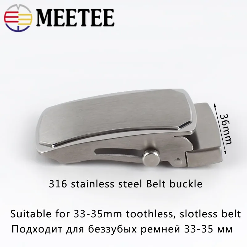 1Pc 36/39mm Men's Stainless Steel Belt Buckles Toothless Automatic Buckle Head Simple Fashion Leather Craft Decoration Clasp