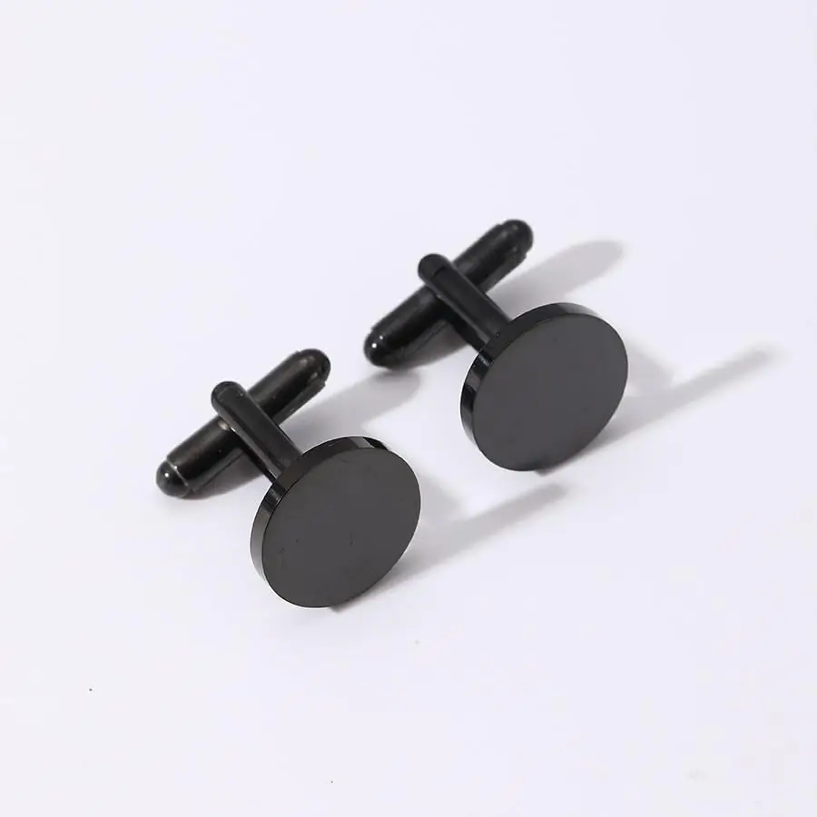 Stainless Steel Black Tie Clip Cufflinks Set French Shirt Tie Clip Set