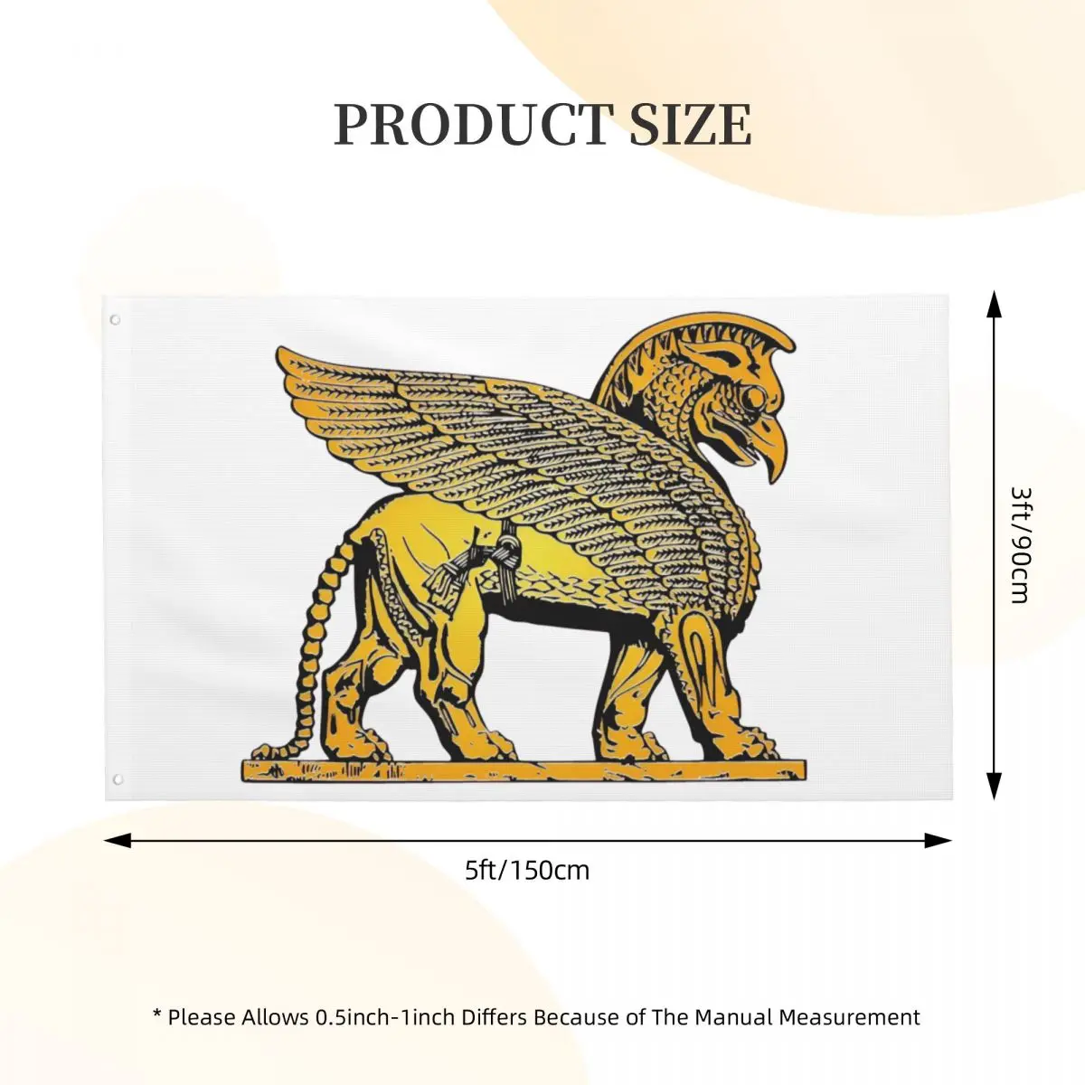 Assyrian Griffin Lamassu Winged Lion Flag Hanging Banner For Living Room Dorm Party Decor 3x5 ft Fashion Flags