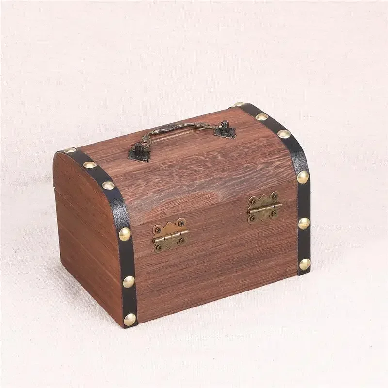 Vintage Treasure Storage Box Piggy Bank Organizer Saving Box Case With Lock For Home Retro Treasure Chest With Lock