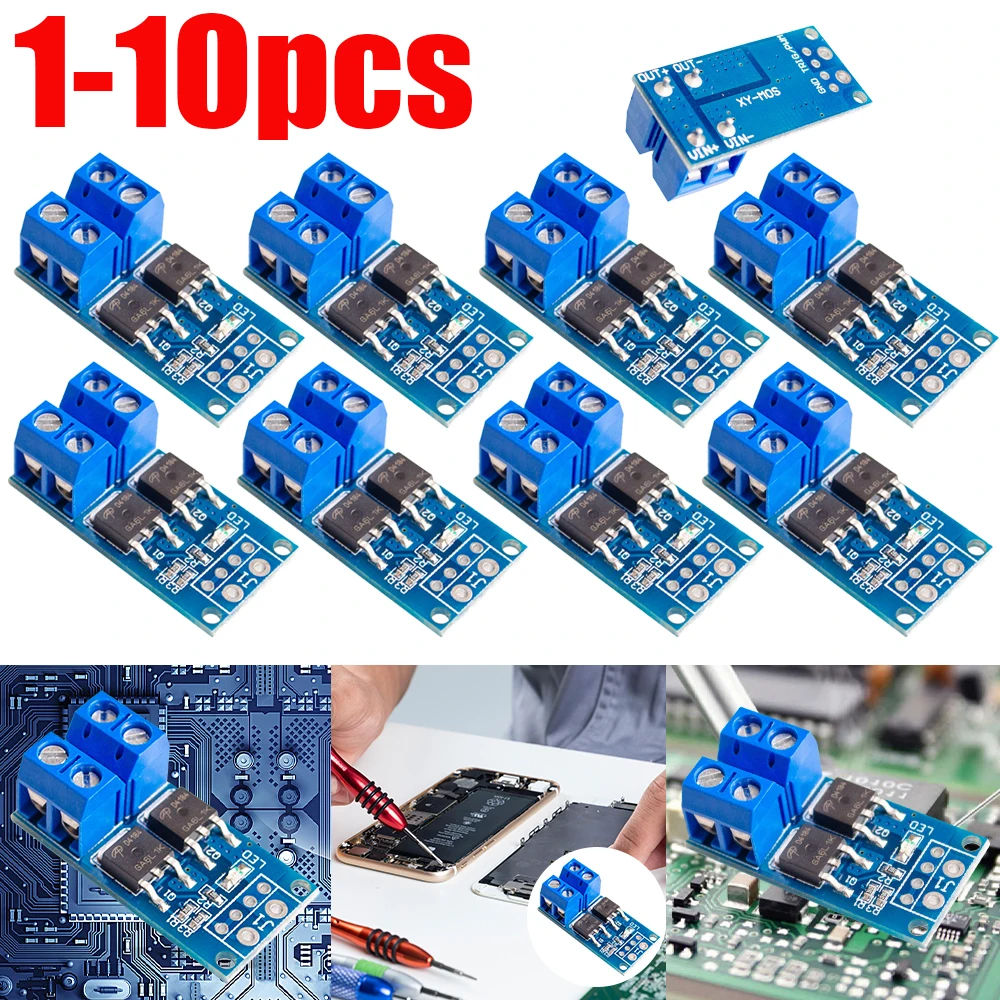 5V-36V High Power MOSFET Switch Drive Module DC 15A Max 30A 0-20KHz PWM Adjustment Electronic Switch Control Board for Arduino