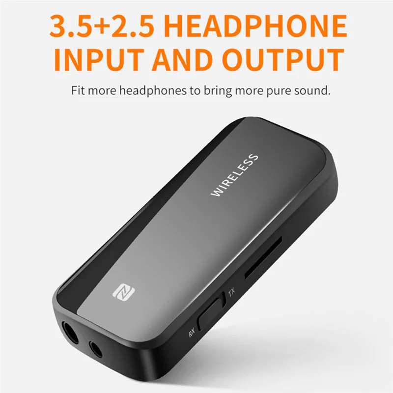 B68A Bluetooth 5.0 Trasmettitore Ricevitore NFC TF Card EDR Adattatore Wireless Dongle 3.5Mm AUX Per TV PC Car Stereo HIFI Audio