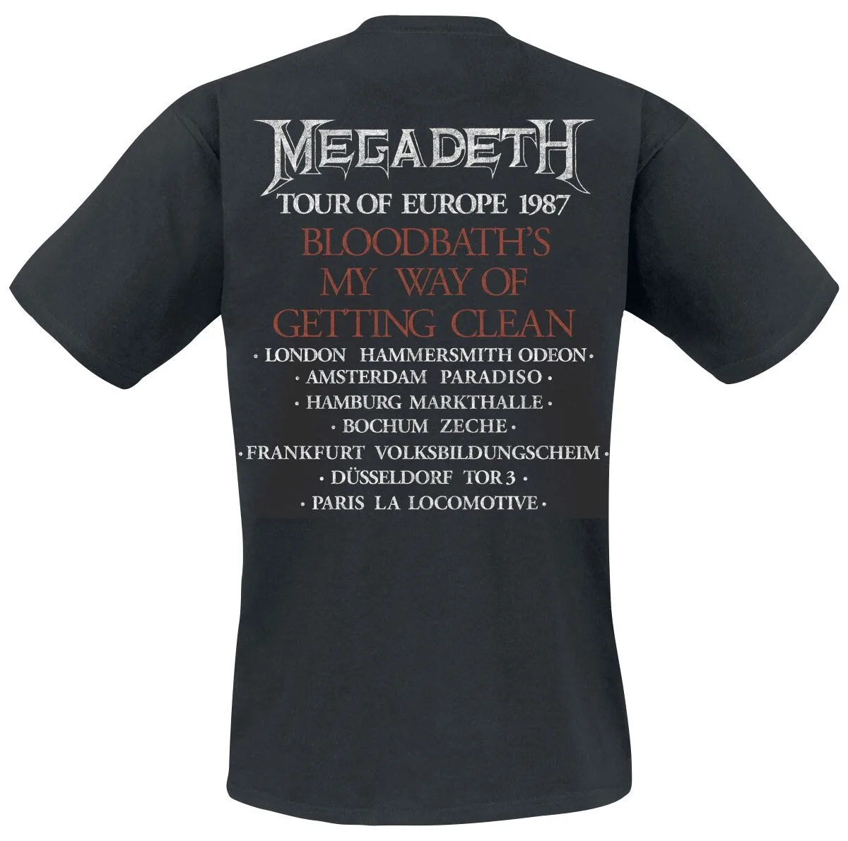 Megadeth Black Friday 1987 Tour Unisex Cotton T-shirt Vic Rattlehead Print Thrash Metal Tee