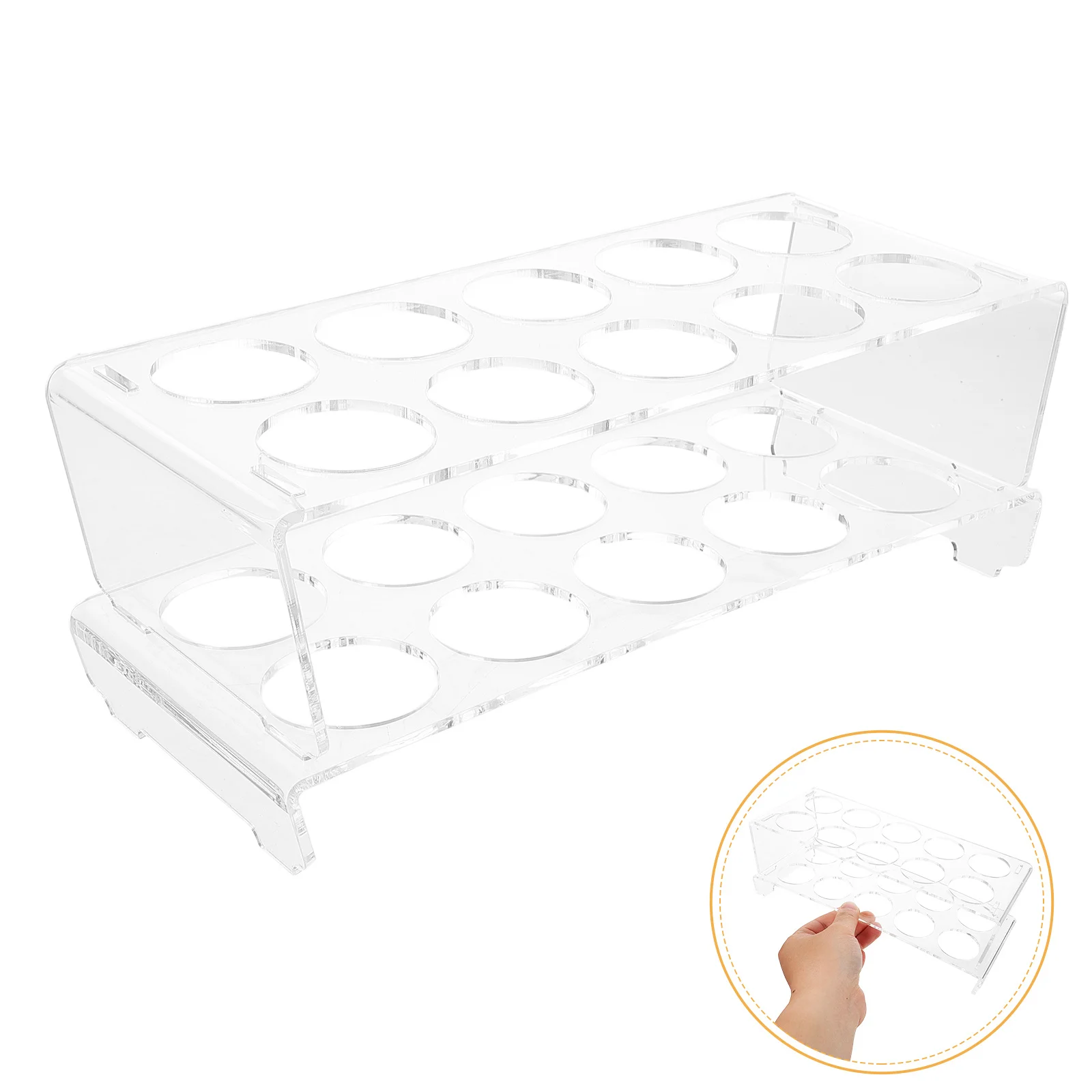 

Clear Acrylic Egg Holder Two-Tier Egg Storage Box 20 Eggs Capacity Refrigerator Space-Saving Fridge Organizer Kitchen Organizer