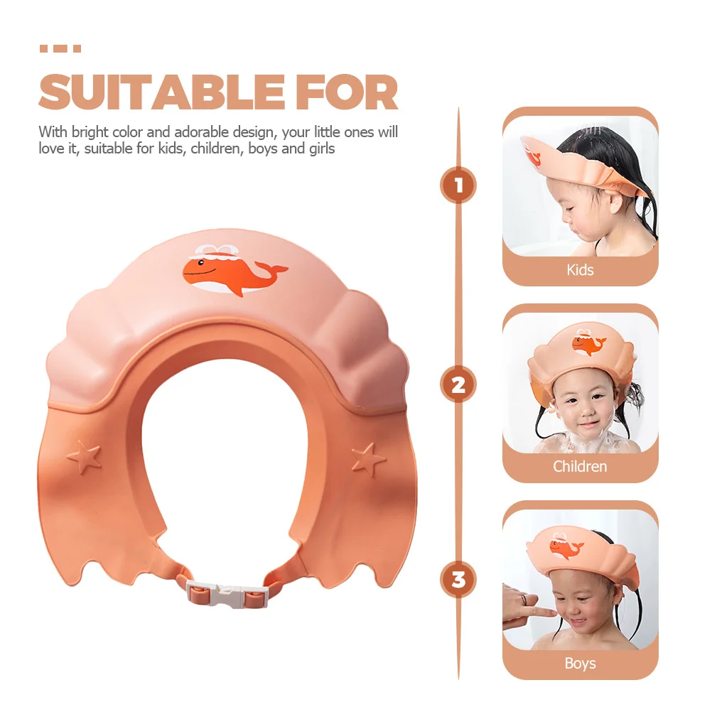 قبعة غسيل الشعر المضادة للتدفق الخلفي للأطفال الصغار، قناع دش مقاوم للماء، قبعة حمام قابلة للتعديل للأطفال قابلة للشطف