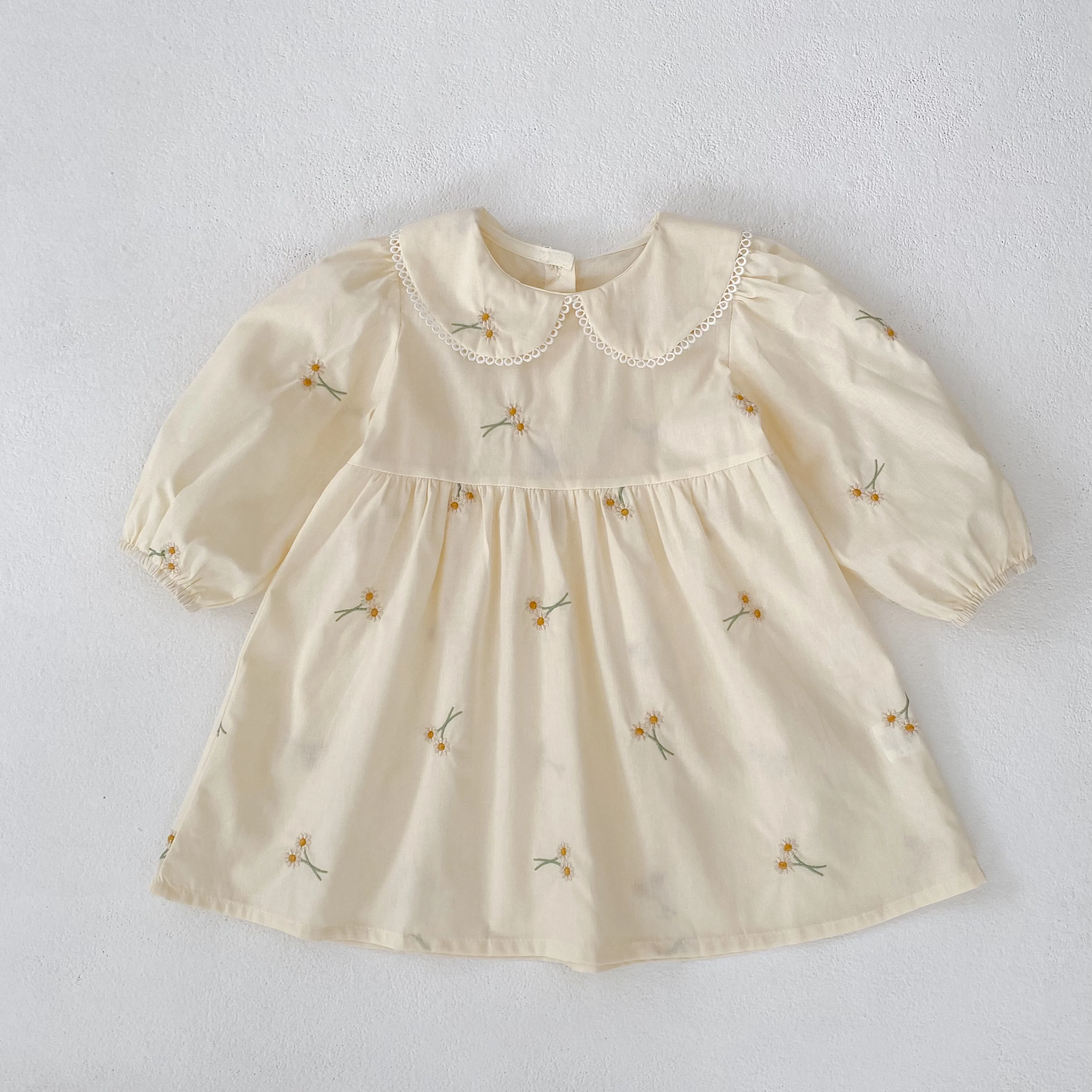 Frühling Kleidung Pastoralen Baby Mädchen Kleid Herbst Stickerei Baumwolle Floral Puppe Kleid Kinder Temperament Prinzessin Mädchen Kleid – Detail 4