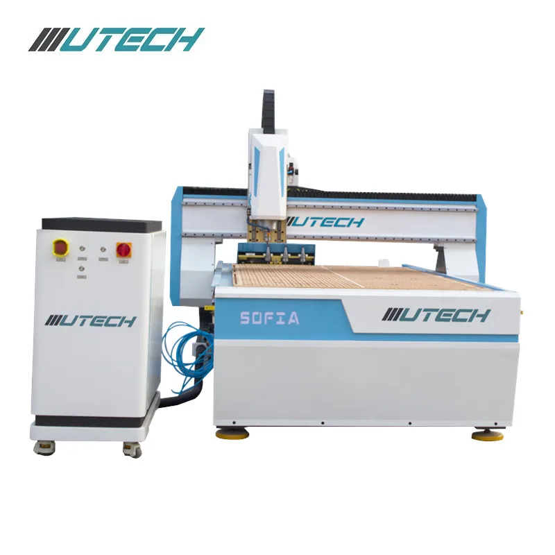 UTECH Sofia serie ATC Cnc Router 1300*2500 1325 fresadora de grabado de madera con cambiador de herramientas automático para cortar madera