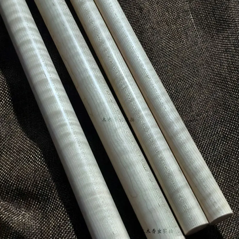 Canadian Tiger Stripe Hard Maple Wood Stick No Waxed Solid Hardwood Short Stick Hand‑Held Exercise Stick Wenwan Hand Carving Rod