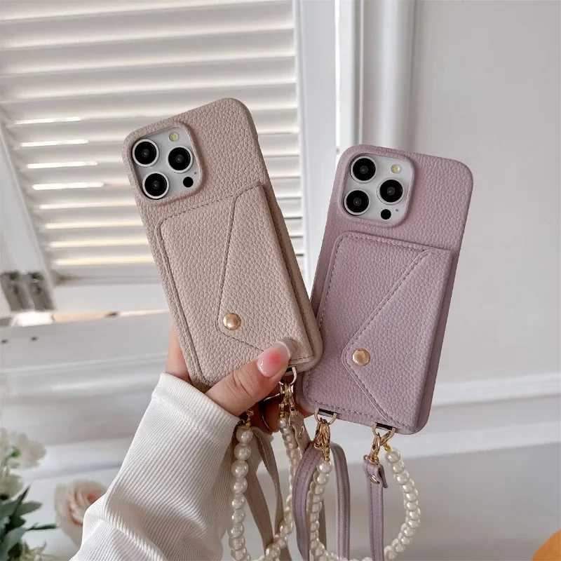 

Кожаный чехол для телефона с ремешком через плечо для IPhone 13, 12, Mini, 15, 14 Plus, 11 Pro Max, кошелек с держателем для карт, защитный чехол