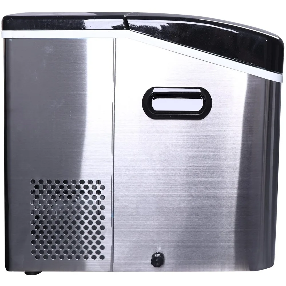 Ice Machine, 16.7" 48.5-Lb. Freestanding Ice Maker - Stainless Steel