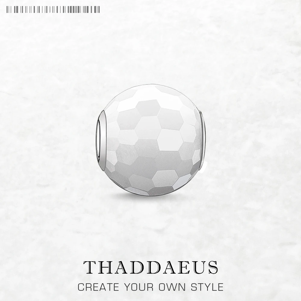 

White Facted Beads 925 Sterling Silver Charms Jewelry Accessories Trendy Gift For Women & Men