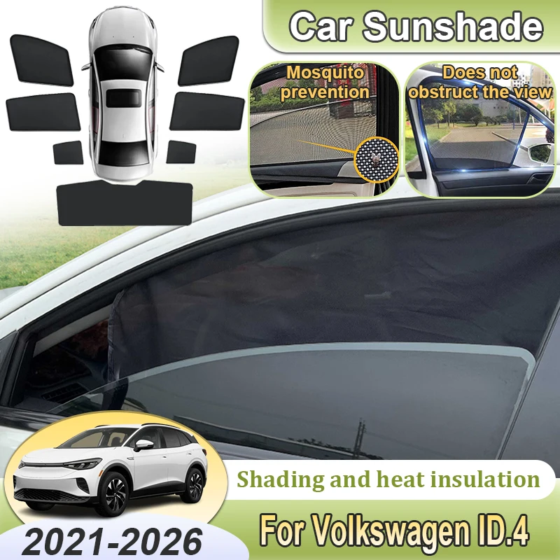 

Для Volkswagen VW ID.4 ID 4 2025: Аксессуары 2021~2026, магнитная сетчатая солнцезащитная шторка, автозапчасти