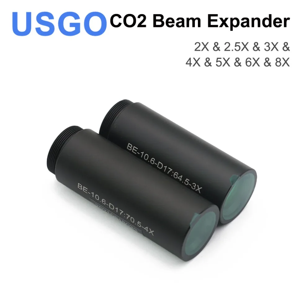 USGO CO2 Laser Beam Expander 10600nm 2X 2.5X 3X 4X 5X 6X 7X 8X 10X Galvanometer Laser Marking Lenses Optics Beam Expand