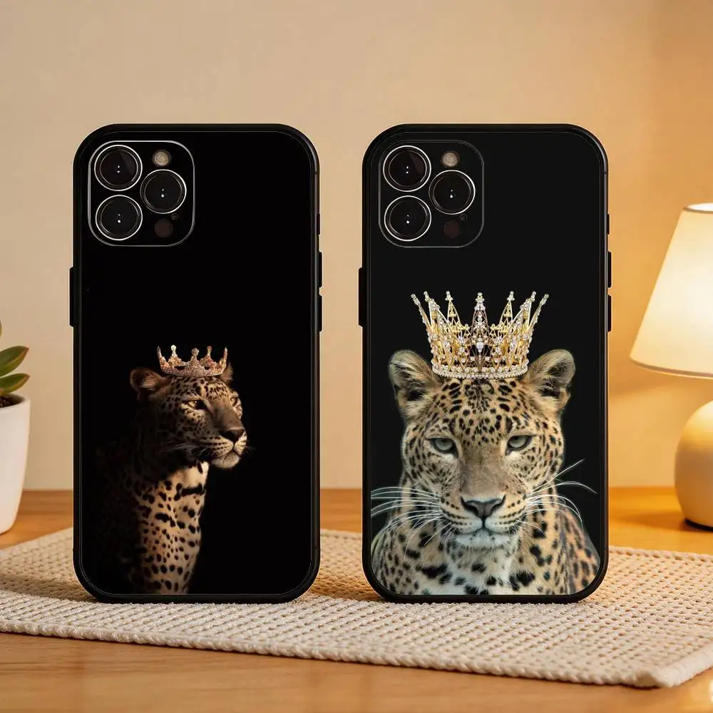 

L-Luxury L-Leopard Print Fashion Phone Case For iPhone17,16,15,14,13,12,Plus,Pro Max, 5G Others Soft Black Cover