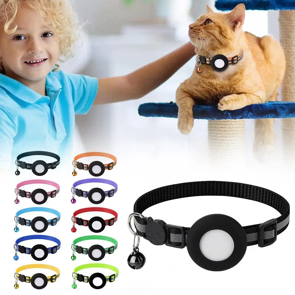 Pet Bluetooth-Compatible With Bell Cute Reflective Bird Anti-Lost Cat Tracking Address Dog Night Footprint Pendant Collar