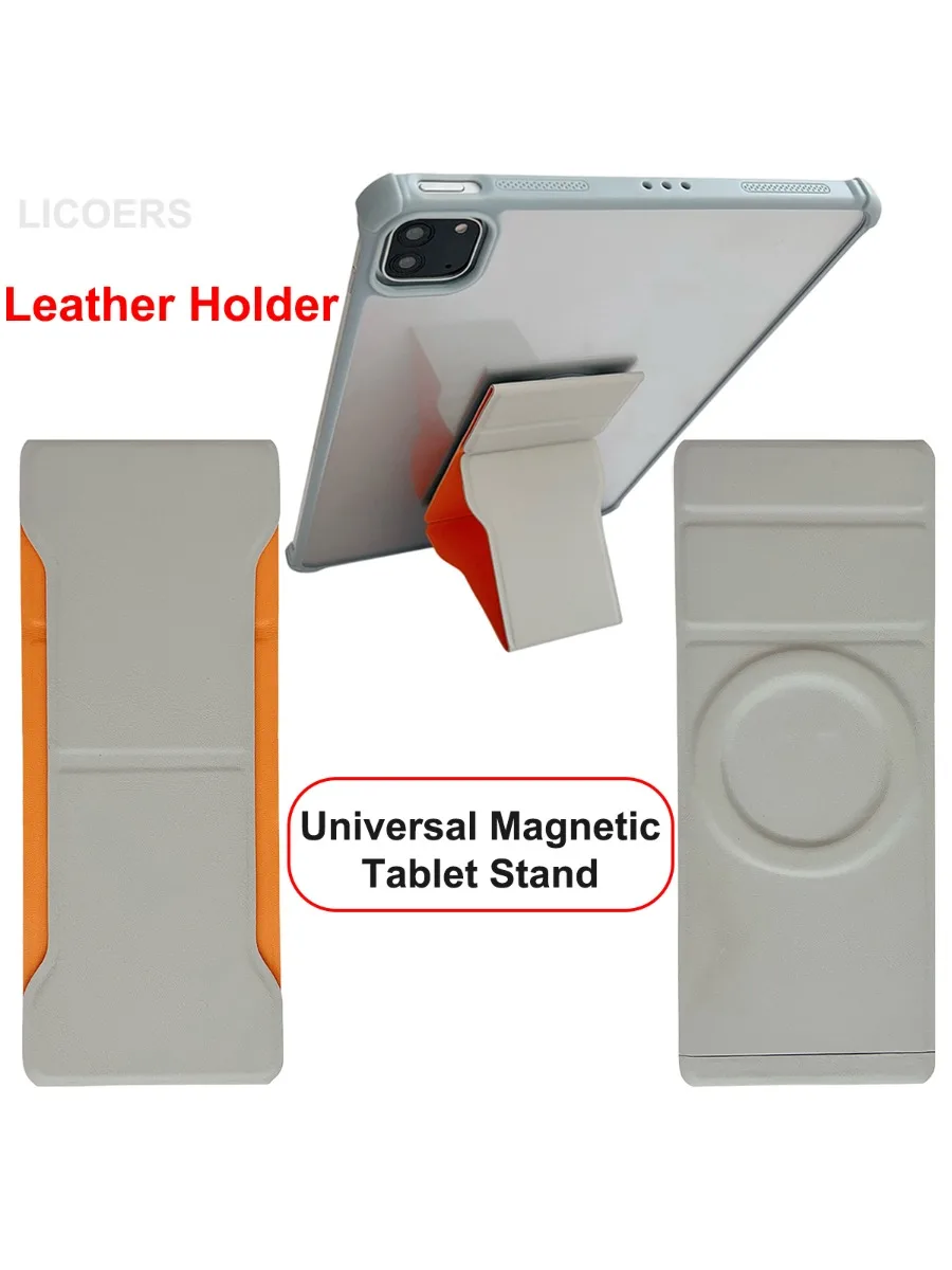 Składany magnetyczny skórzany stojak na tablet do iPada Xiaomi Samsung Tab Pro Air 13 Ultra S10 S9 S8 S7 Plus 12.9 z wolnym obrotem — zdjęcie produktu 7