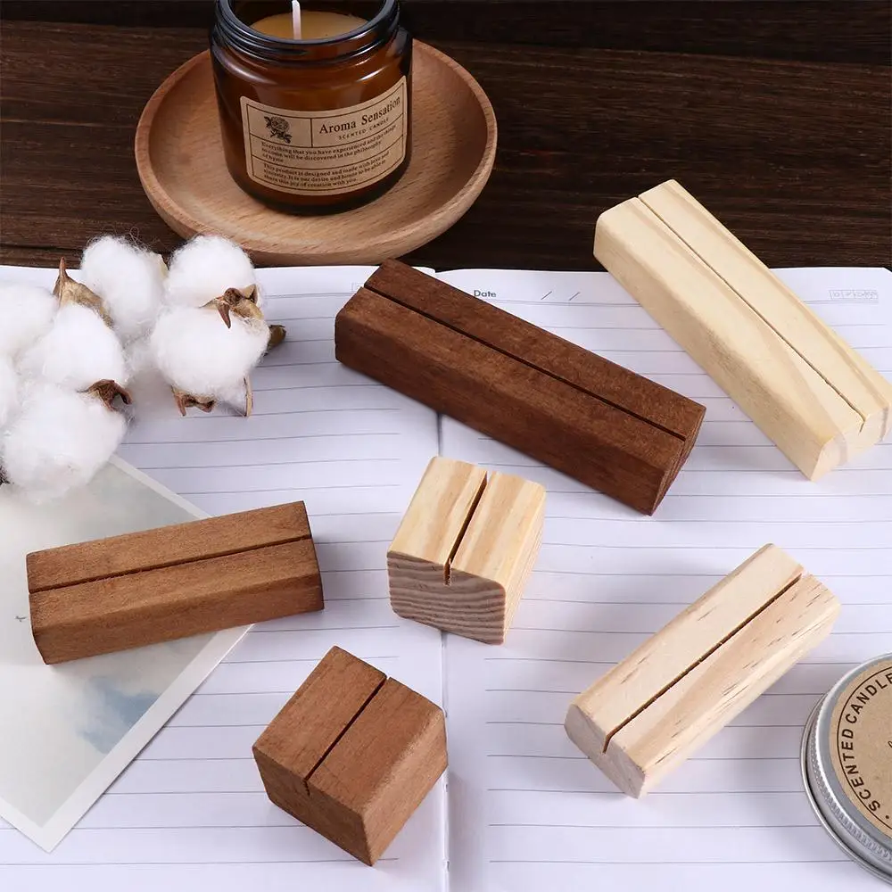 

Photo Picture Wedding Rustic Wooden Sign Table Number Place Card Holder Decoration Display Stand Note Holder
