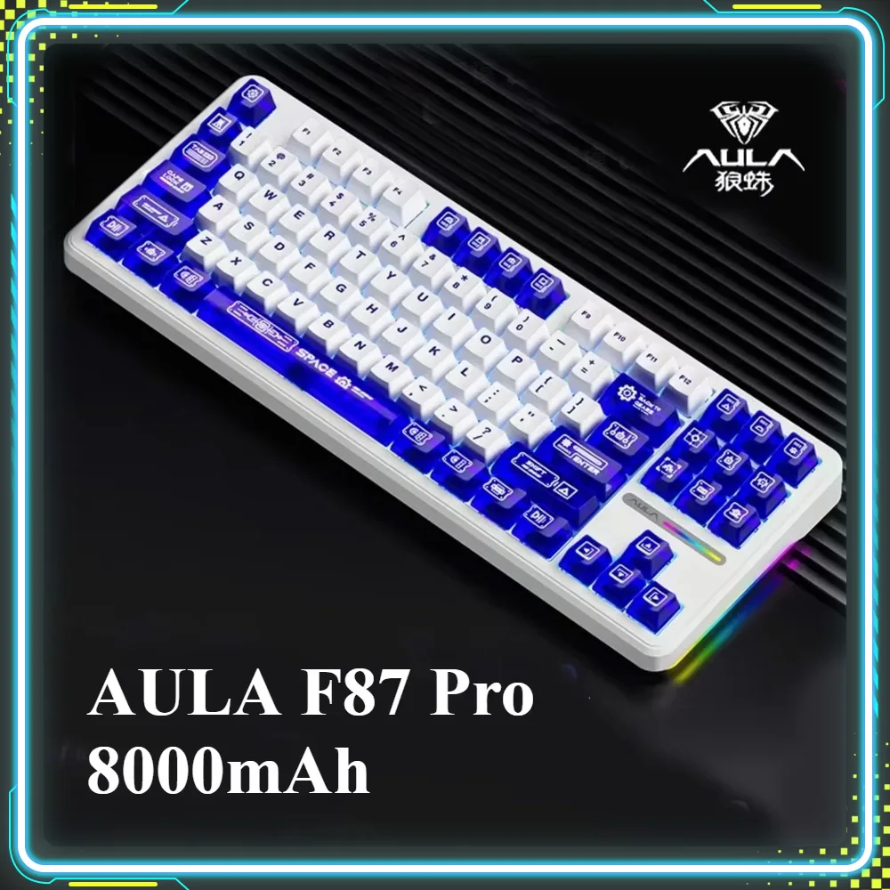 

AULA F87 Pro 8000mAh Mechanical Keyboards RGB Hot Swap Side Wireless Bluetooth Tri-Mode Custom Gaming Keyboard PC E-Sports Gifts
