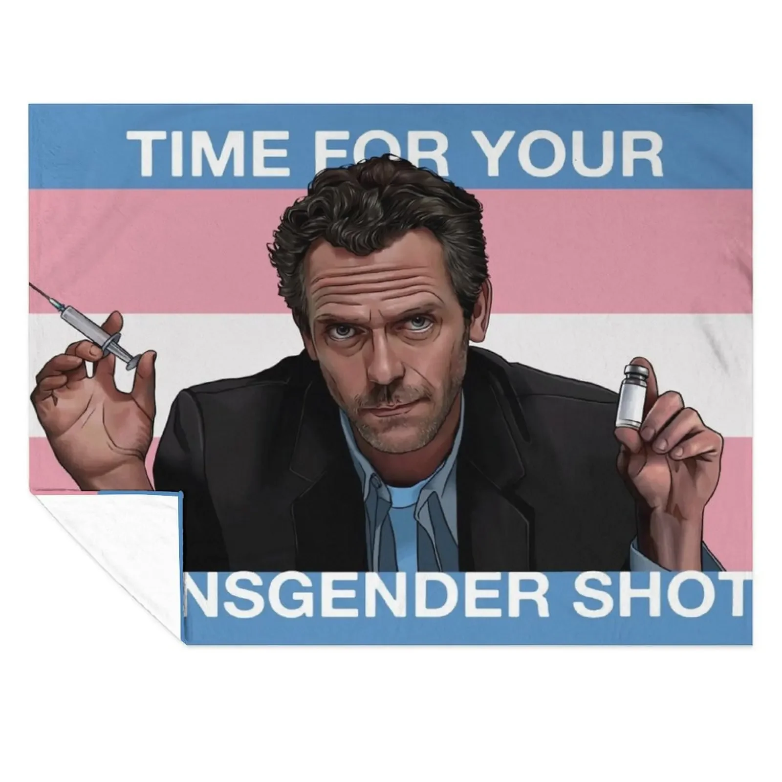 

Dr. House Trans Flag Throw Blanket Plaid on the sofa Heavy Moving Decorative Sofa Blankets