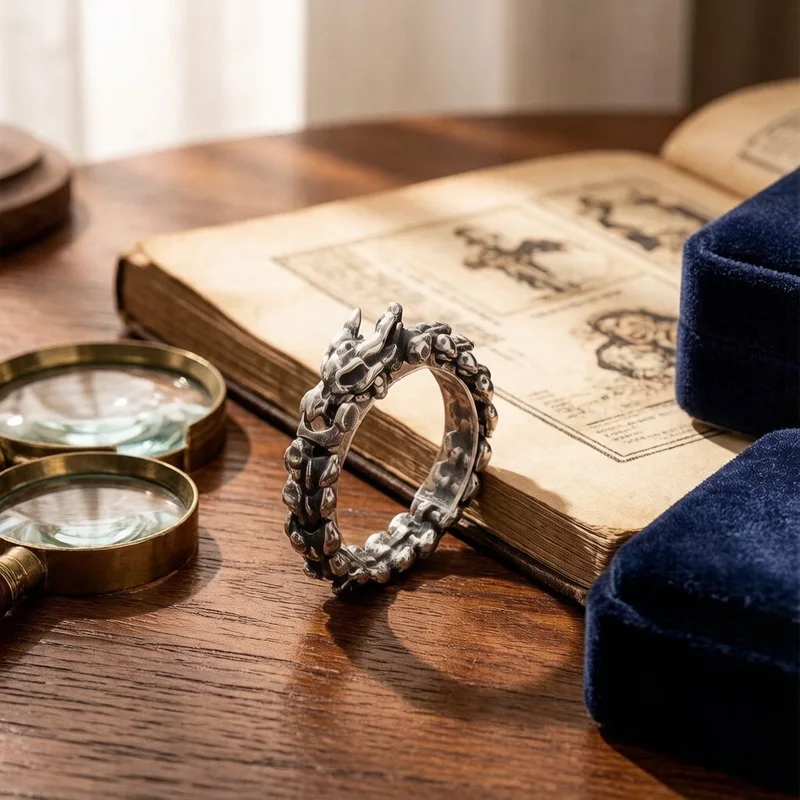 New Domineering Brushed Keel Dragon Bracelet Dragon Pattern Dragon Scale Dragon Head Bracelet Men's Jewelry