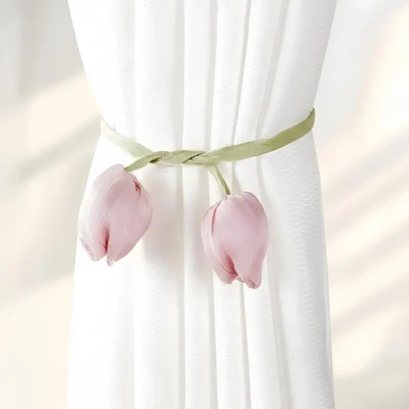 

4pcs Creative Fashion Tulip Curtain Straps Adjustable Elegant Curtain Tieback Beautifully Curtains Tie Rope Homestay