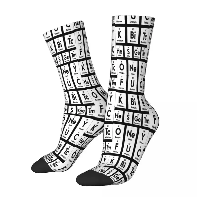 

Y2K Periodic Table Joke Elements Gift Chemistry Chemist Science Scientist Socks Male Mens Women Winter Stockings Polyester