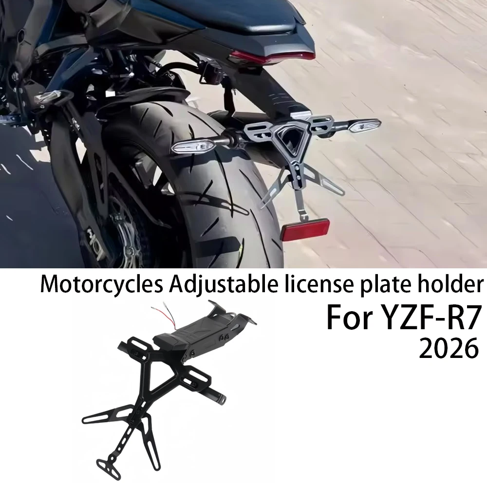 New YZFR7 YZF R7 Accessories For YAMAHA YZF-R7 2026 Motorcycle Multi-position Adjustable Rear Tail Tidy License Plate Holder