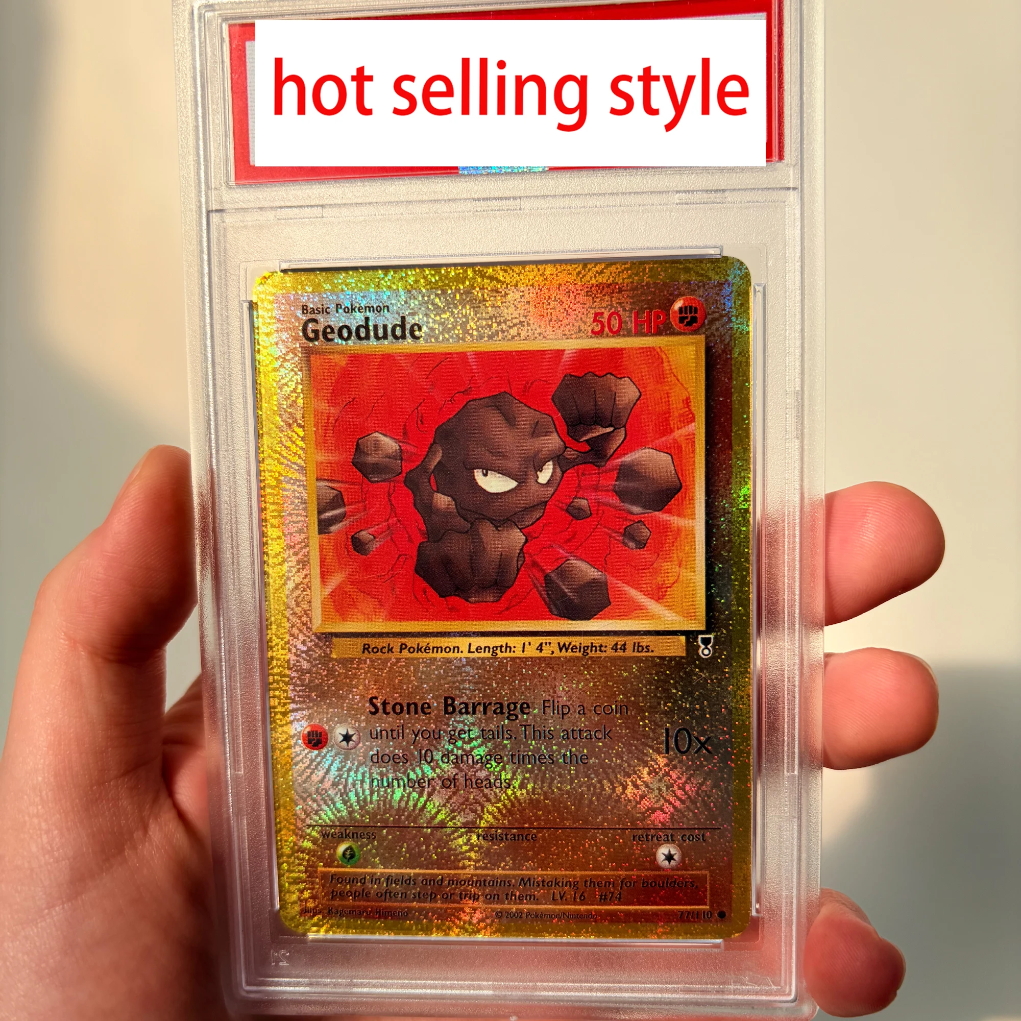 

Diy Self Made Ptcg Rock Type Geodude Копия Рейтинг карты Преломление цвета Flash Ptcg Коллекционная карта Geodude Аниме карты Подарочные игрушки