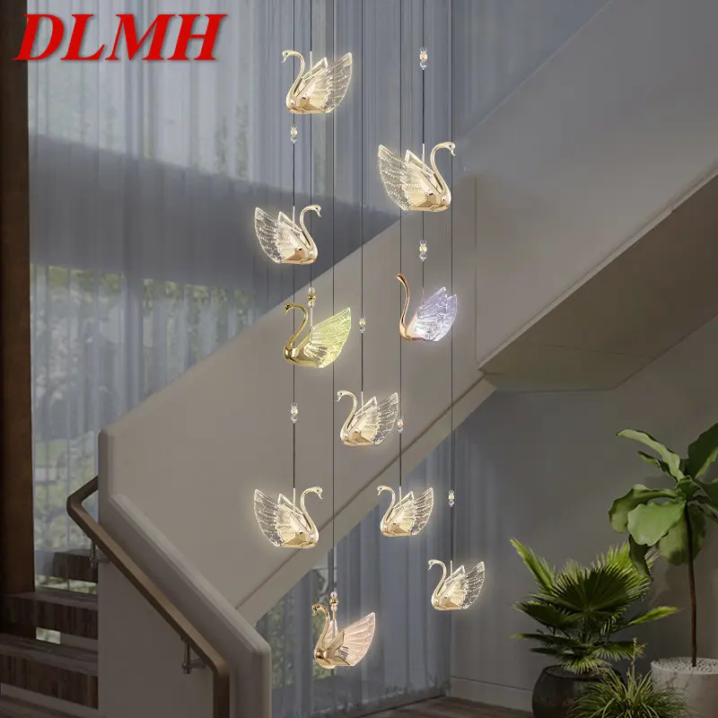 

DLMHNordic Swan Chandelier Lamp Fixtures Modern Creative LED Pendant Lights for Home Living Dining Room Decor