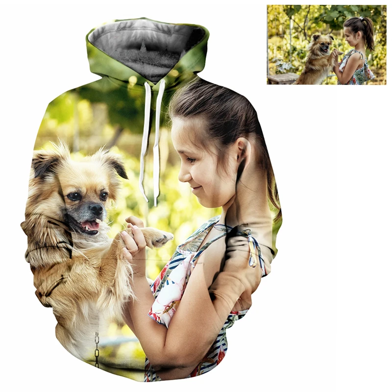 Custom 3D Print Hoodie For Men DIY Photo Logo Name Team Number Customized Hoodies Dropshipping Wholesale Sweatshirts Tracksuit