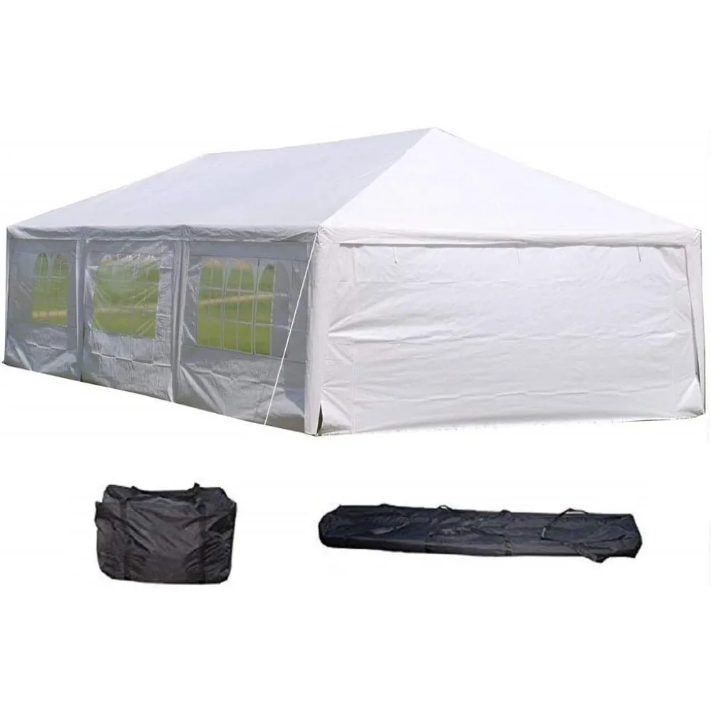 

15'x30' WDMT PE Wedding Party Tent White,Easy Setup Commercial Outdoor Event Canopy,Residential Backyard Garden Galvan
