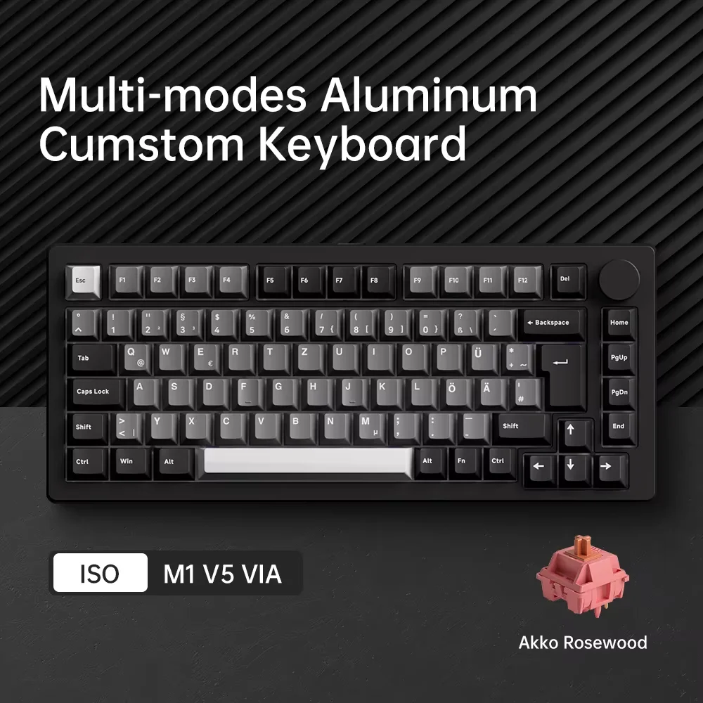 Akko MonsGeek M1 V5 Tri-mode Mechanisch Toetsenbord VIA 75% ISO 3/5 Pins Aangepast Hot-swappable Volledig Geassembleerd RGB Snel Demontabel Gasket