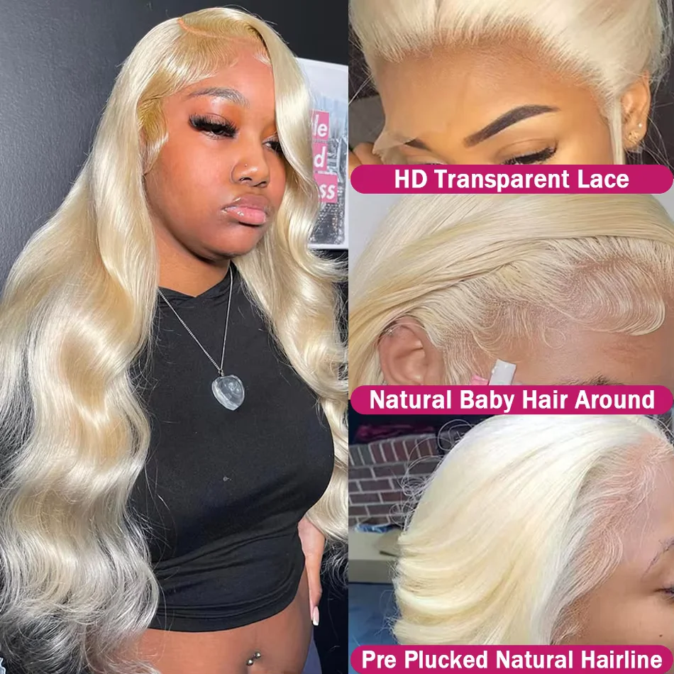 613 Hd Lace Frontal Wig 13X6 Body Wave 100% Human Hair Wigs 13X4 Brazilian Blonde Transparent Lace Front Preplucked 30 Inch Wigs