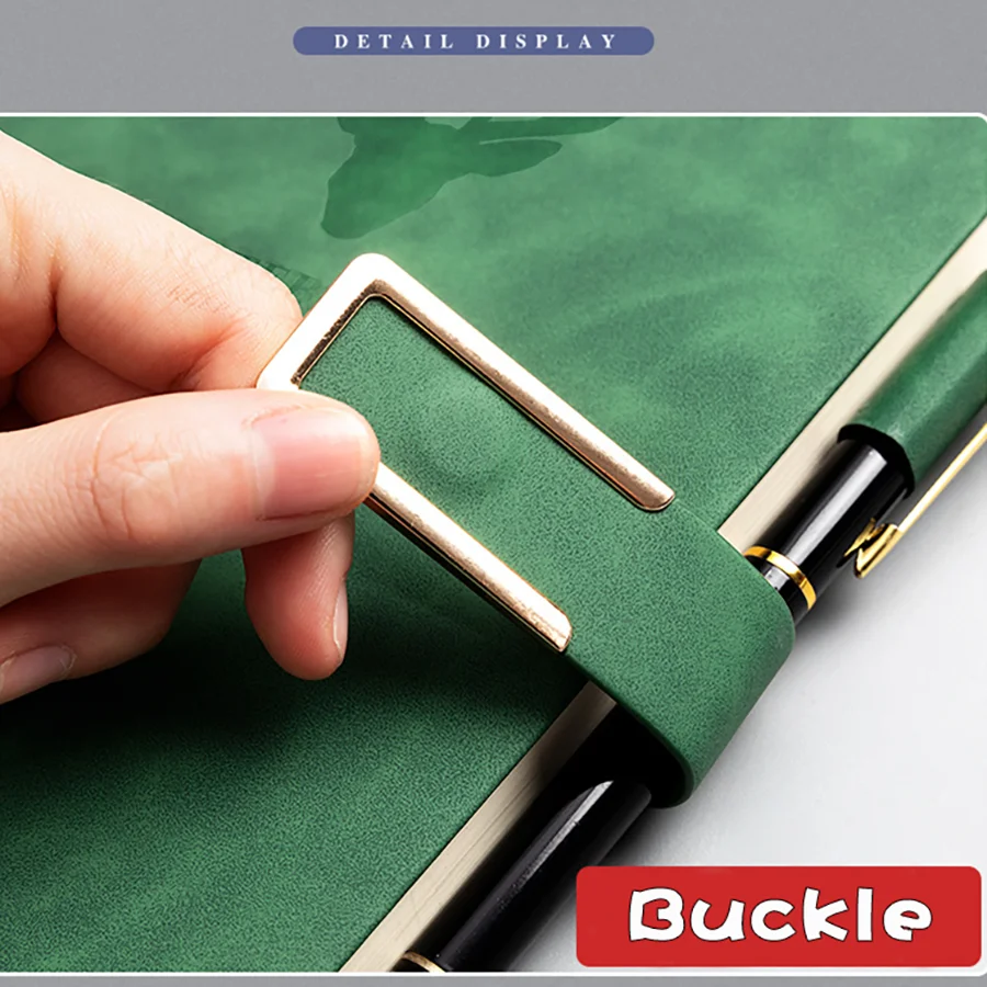 Dickes Vintage-Notizbuch im A5-Format mit Magnetverschluss, Lesezeichen, perfekt für Studenten und Berufstätige, Tagebuch für Geschäftstreffen – Detail 2