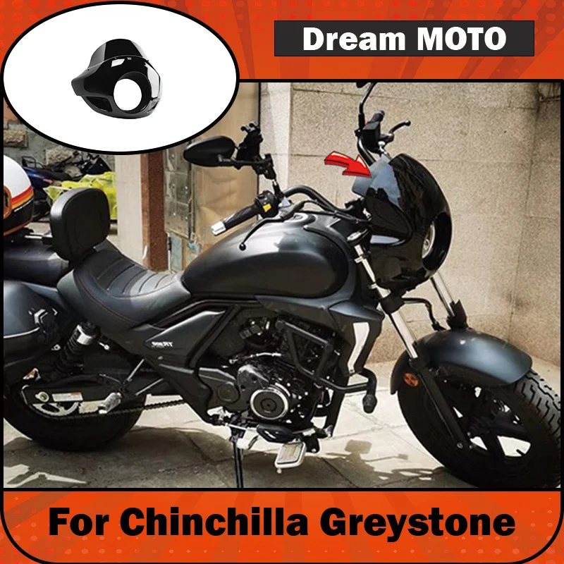 【Premium】For Chinchilla 350 Graystone 300 Modified with Titan Pig Head Cover, Vintage Headlight Covers, Spoilers, and Front Wind