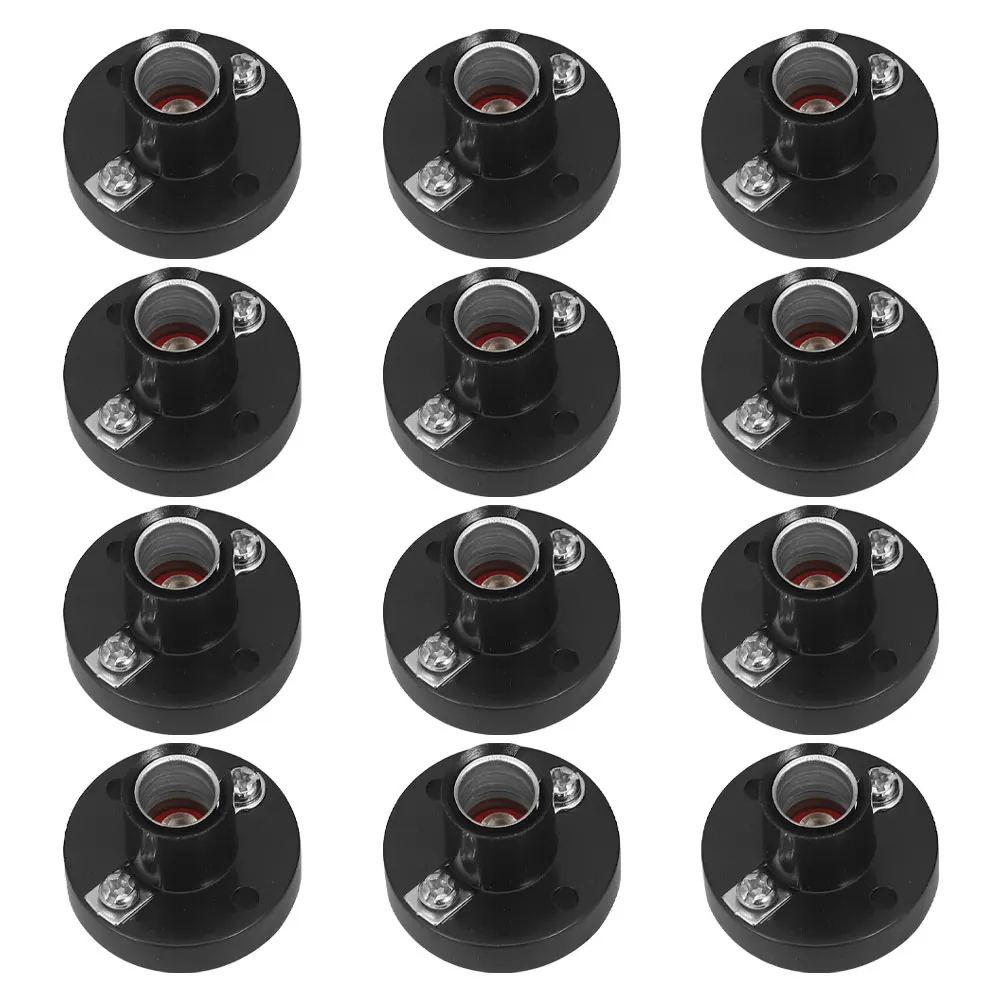 

20 Pcs Small Lamp Holder Screw Bulb Circuit Project Bracket Black Plastic for Experiments