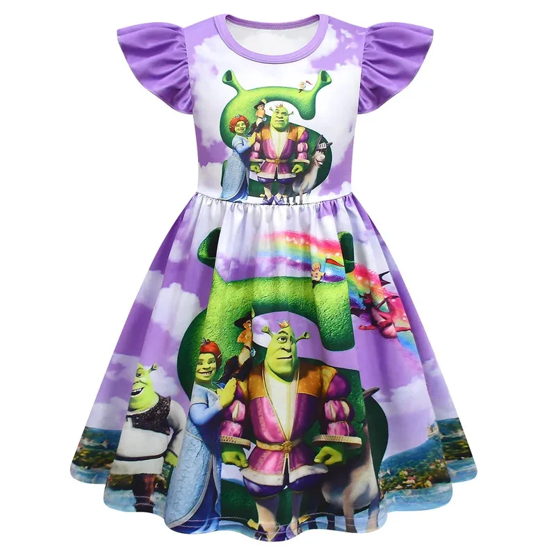 

Платье www 111, детские платья с принтом Фионы, повседневная одежда принцессы с героями мультфильмов для девочек, карнавальная вечеринка на день рождения