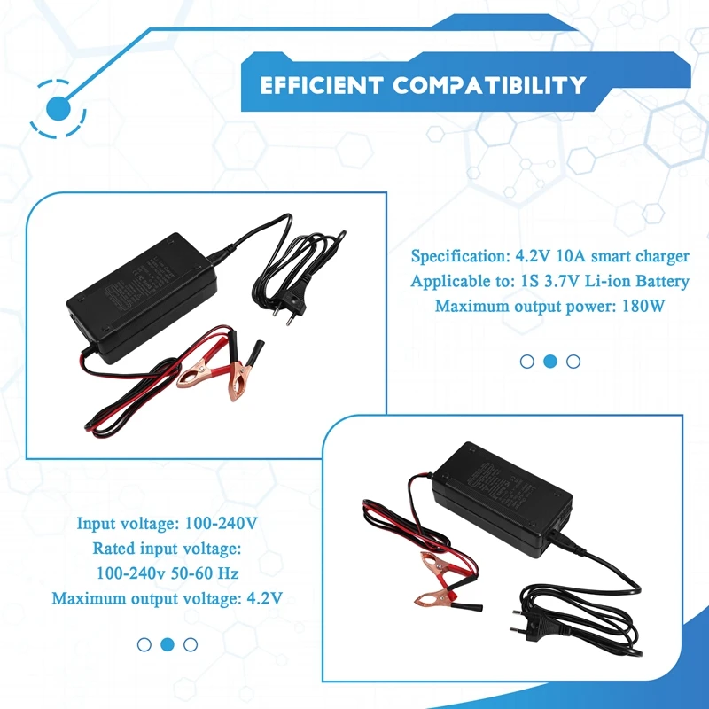 4.2V 10A 18650 Lithium Battery Charger for 1S 3.7V 18650 Battery Fast Charger It Comes with Alligator Clips EU PLUG-A32R view 6