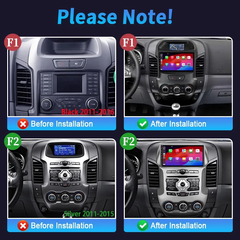 For Ford Ranger 2011 - 2016 For Ford Ranger 3 2011 - 2015  Car Radio Android 14  Carplay Stereo Head Unit Screen