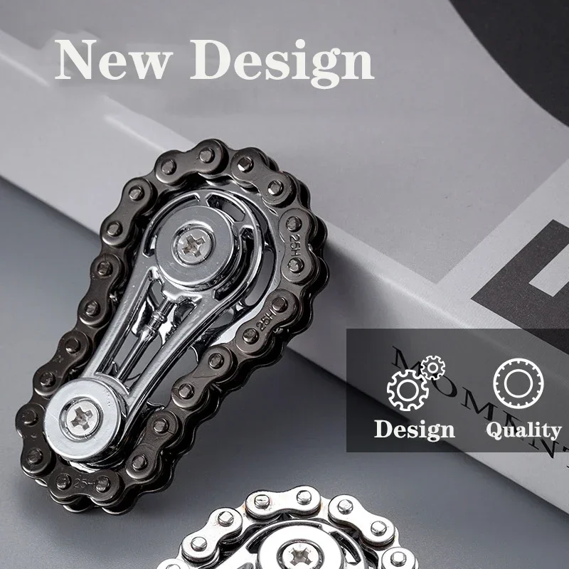 Stress Relief EDC Mechanical Fidget Spinner Punk Style Design Metal Hand Spinner Chain ADHD Fidget Toys Portable Pocket Toys Kid