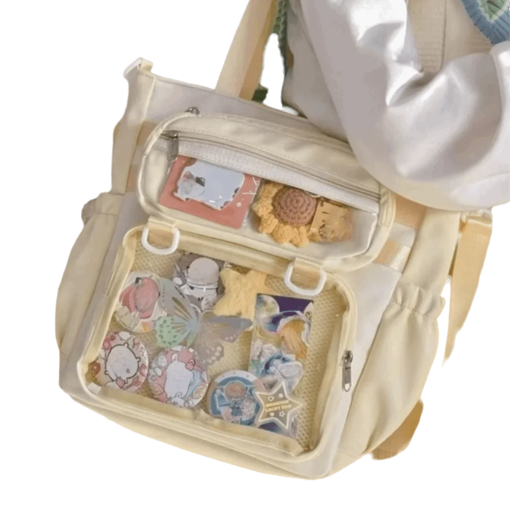 Niedliche transparente Ita-Tasche aus Nylon, Anime-Schultertasche, große Kapazität, tragbare Umhängetasche, Damenhandtasche – Detail 5