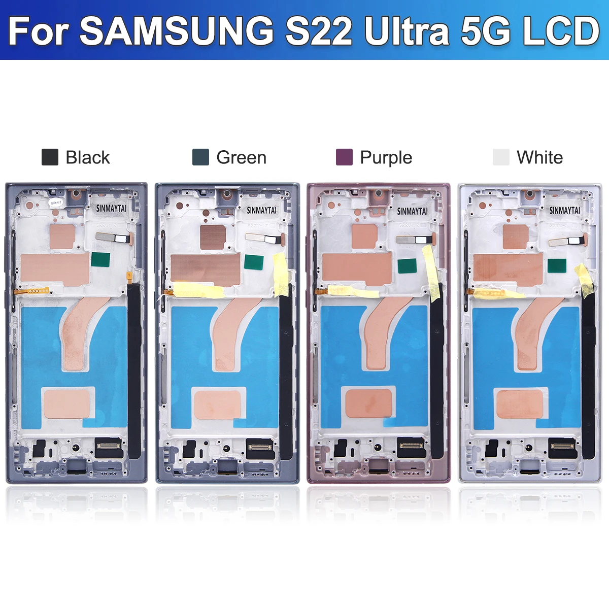 For Samsung S22Ultra S908 S908B S908U S908W S908E LCD Display Touch Screen Digitizer Assembly Replacement  S22Ultra ,With Frame