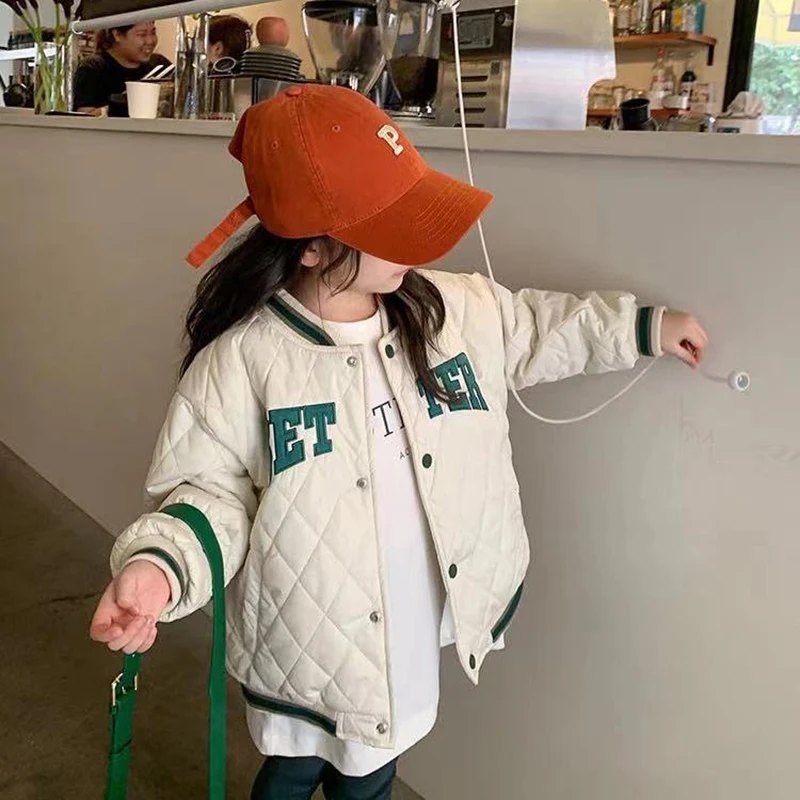 2023 New Spring Autumn Kids Boys Jacket Baseball Suit Bomber Tiny Cottons Children\'s Outerwear Clothing For Girls Coat Snow Wear